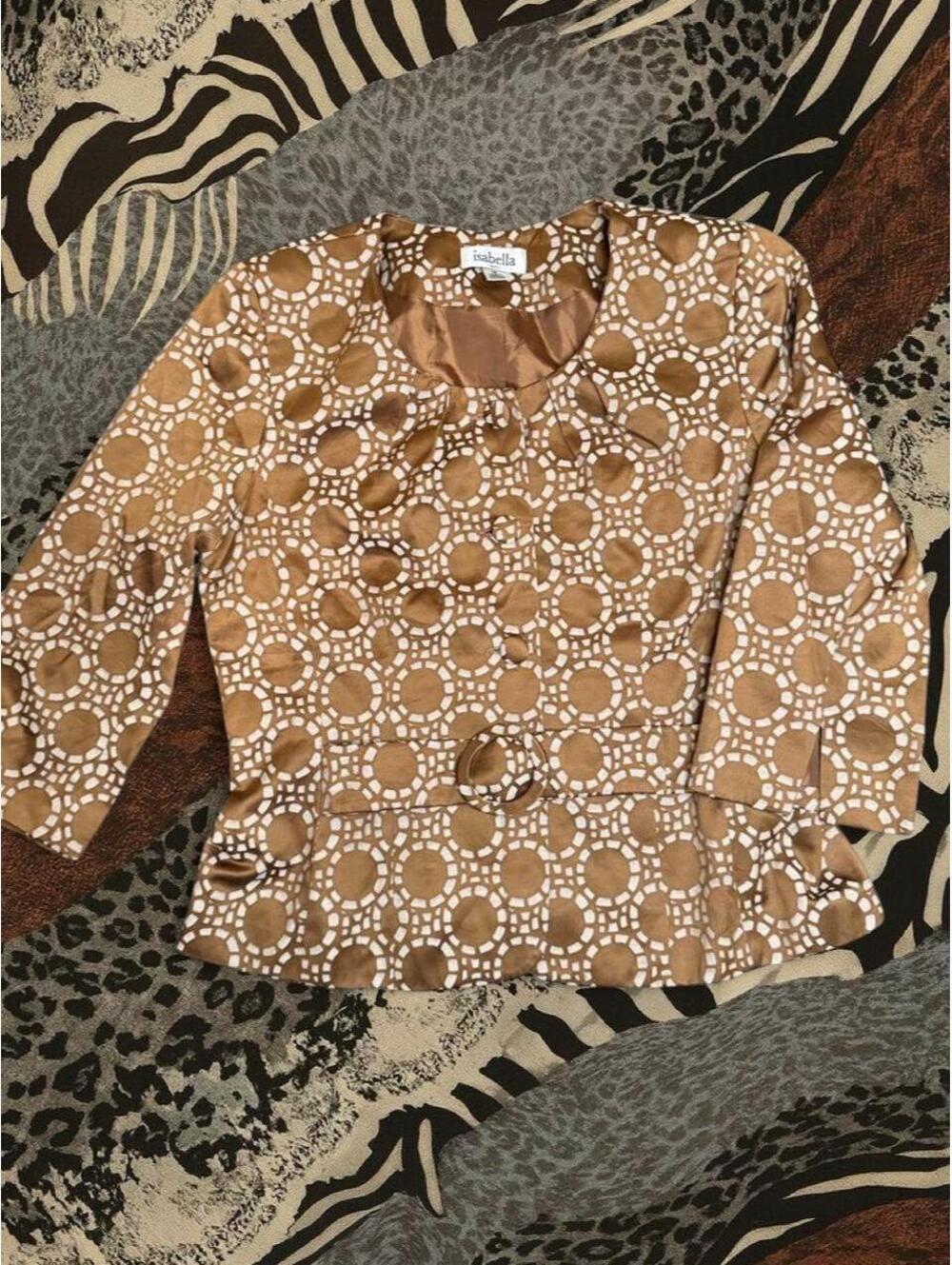 Women's Brown and Tan Blous